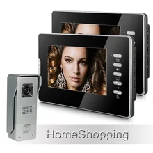 Brand New Home Security Wired 7 inch Color Video Door Phone Intercom System 2 Monitors + 1 Waterproof Door Camera FREE SHIPPING