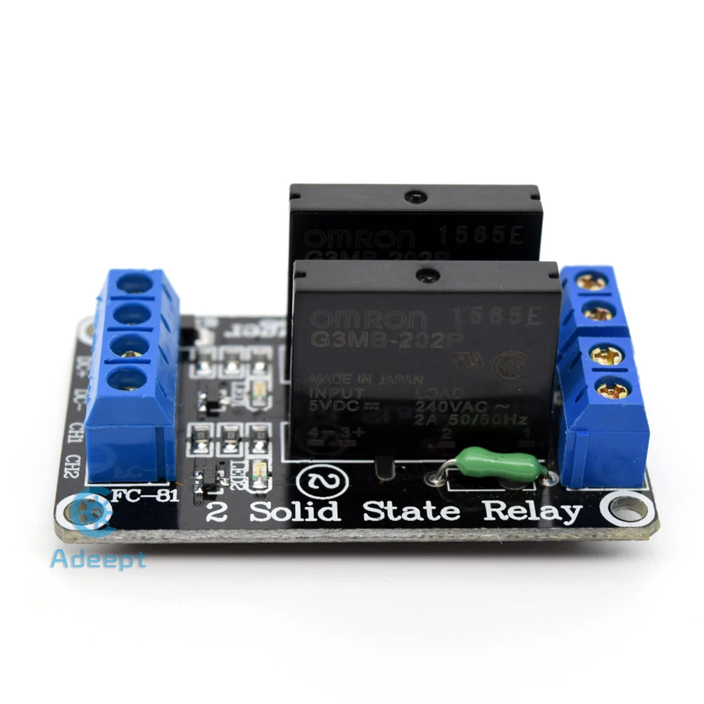 Adeept Новинка 5 в 2 канала твердотельные релейные платы для Arduino Raspberry Pi 8051 AVR DSP