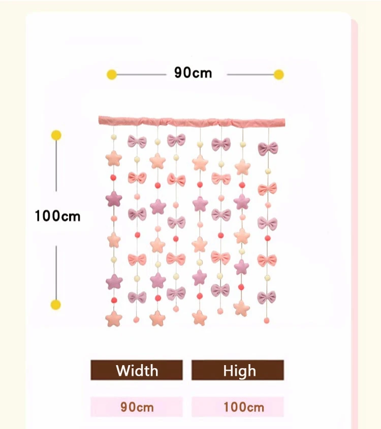 10 видов стилей, ручная работа, занавес для двери, бант/звезда/сердце, узор, Мягкий войлок, занавеска для украшения спальни, 90X100 см, войлок, сделай сам, набор материалов