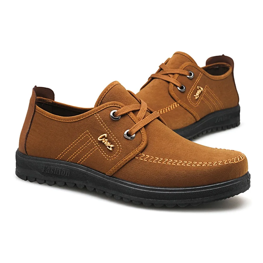 

2018 Men Breathable Comfortable Non-Slip Casual Shoes Lace-Up Round Toe Flat breathable Beginner sneakers Shoes