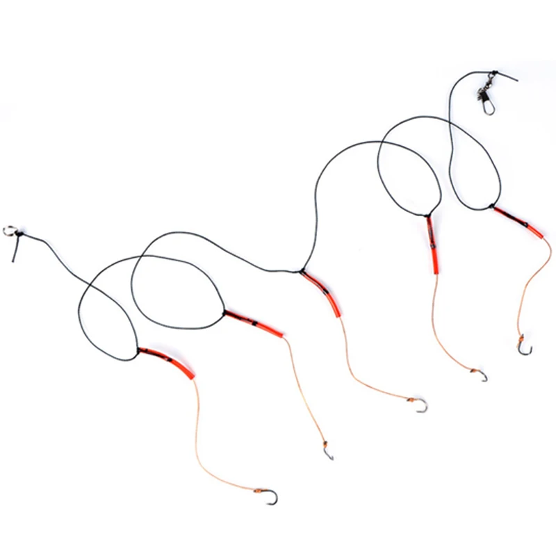 6pcs/set High Carbon Steel Swivel Fishhooks with 5 Small Hook Rigs Swivel Fishing Tackle Lures Pesca Baits String Hook Accessori