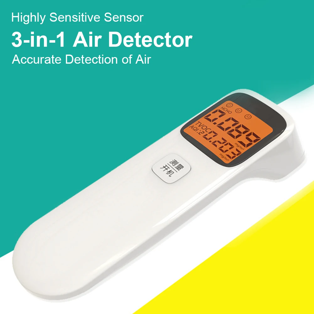 3-в-1 цифровые датчик качества воздуха Портативный детектор формальдегида AQI нсно монитор сердечного ритма Смарт калибровки точные газоанализатор