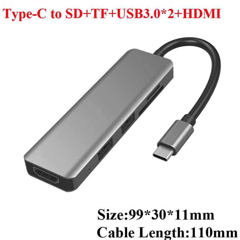 Type C-HDMI USB 3,0 RJ45 VGA адаптер для зарядки конвертер usb type-c док-станция USB-C концентратор для MacBook samsung Galaxy Note8 - Цвет: T505