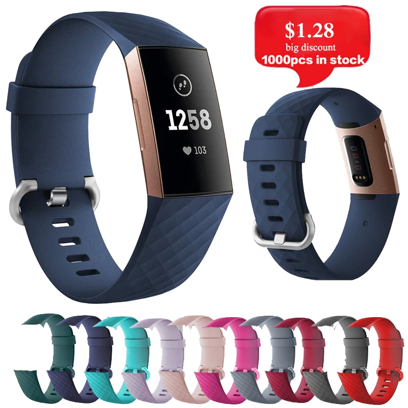 Strap for Fitbit Charge 3 Silica Strap Replacement Wrist Belt Sports Strap for Fitbit Smart Watch Band Accessories Strap D18