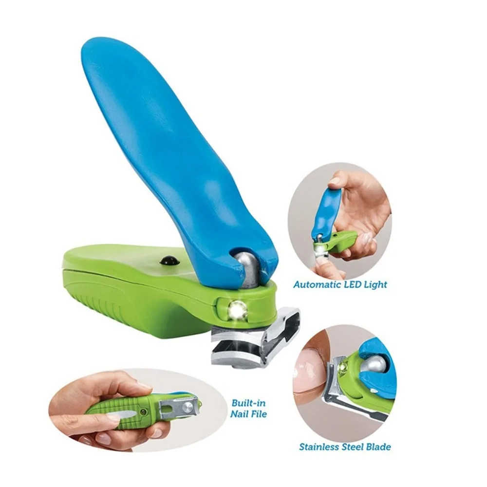 Tesoura com Luz de Aço Ferramenta do Unha do Bebê Novo Unha Clipper Inoxidável Lâmpada Led 2 Tesouras da cutícula