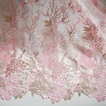 

European and American fashion embroidered lace fabrics, high-end wedding dress, fabric, fashion dress, dress accessories, DIY ac