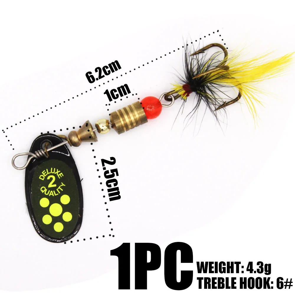 

1PC 1#-4# Spinner Lure Hard Lure pesca Multi artificial bait Spoon Lures Fishing Lure With Treble Hooks Anzuelos