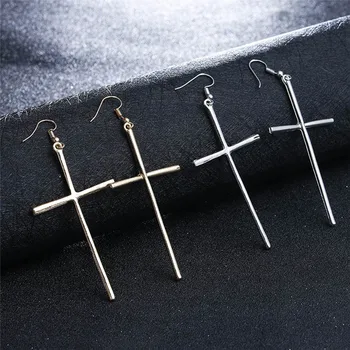 

Cross Earrings Large Earrings Jewelry Colors Cross Long Hanging Dangle Earrings Pendientes Brincos Wholesale X7-M2