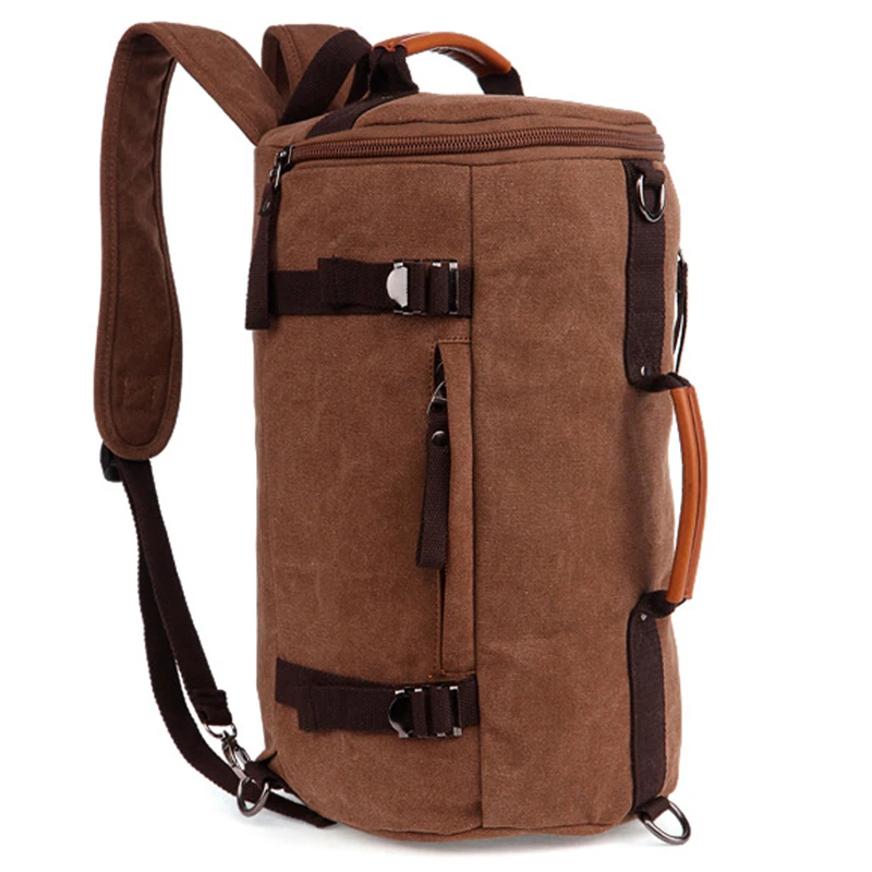 Coofit унисекс рюкзак для путешествий, модная Ретро парусиновая спортивная сумка, цилиндрический рюкзак для мужчин и женщин, многофункциональная сумка через плечо