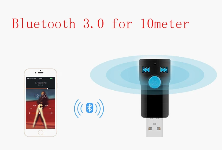 Portal Handsfree A2DP беспроводной Bluetooth автомобильный комплект 3,5 мм AUX аудио bluetooth-приемник USB адаптер Поддержка sd-карты для ноутбука телефон