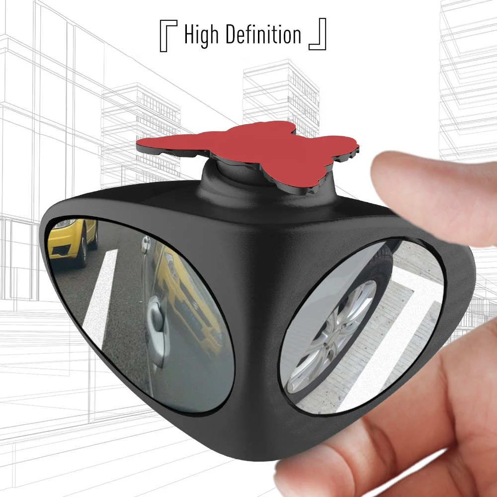 

New Car Blind Spot Mirror 2 in 1 Wide Angle Mirror 360 Rotation Adjustable Convex Rear View Mirror View Front Wheel