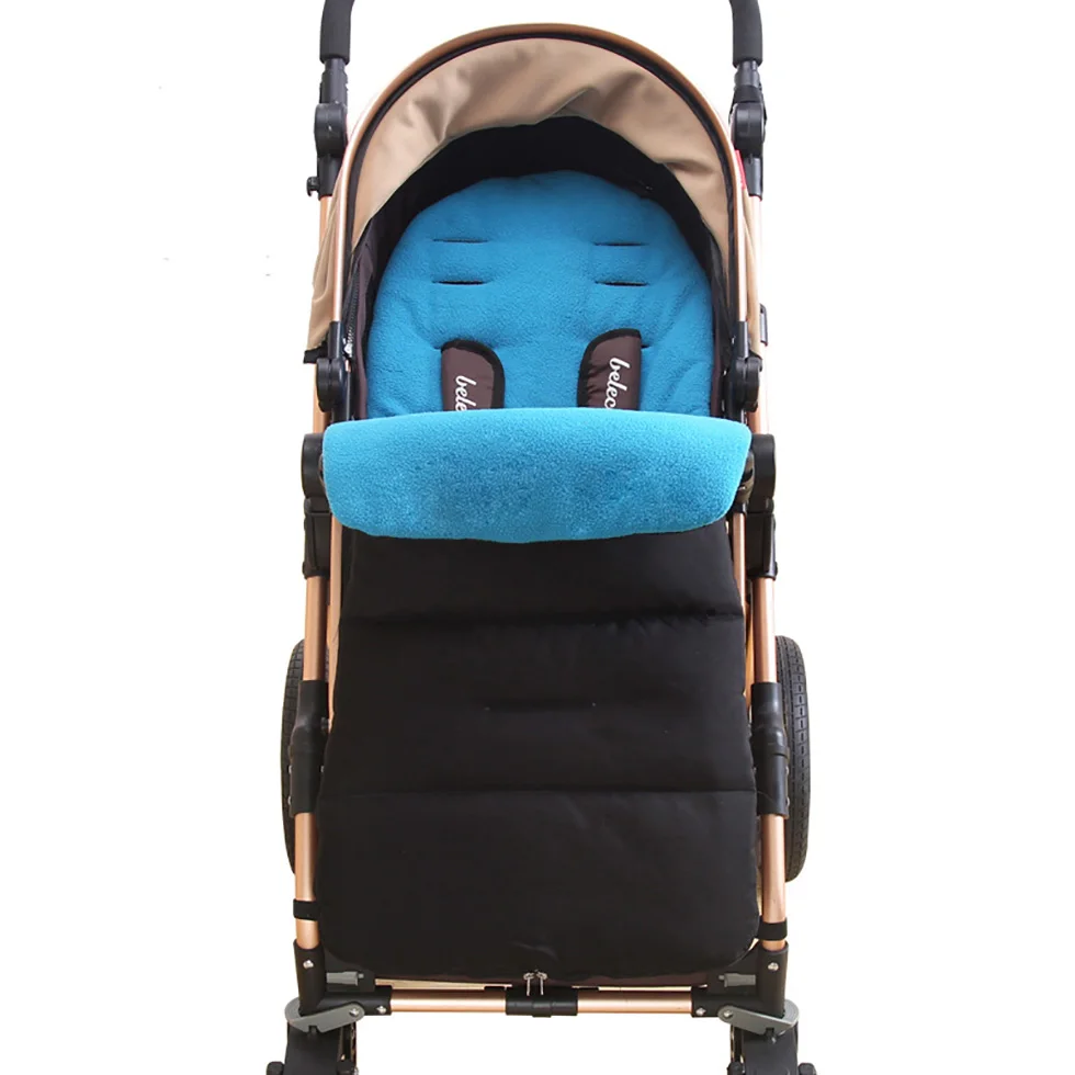 Детский матрац в коляску, водонепроницаемый коврик для ног, подставка для ног, конверт для новорожденных, зимние спальные мешки, детский чехол для ног, подкладка для коляски - Цвет: Blue