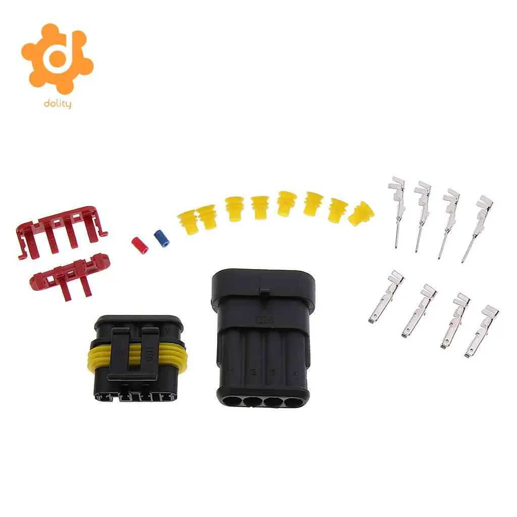 Baoblaze 1 Set 1/2/3/4/6 Pin HID Sealed Waterproof Quick Splice Electrical Wire Connector Plug
