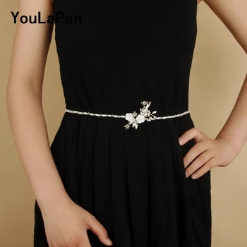 

YouLaPan SH130 Wedding flower belt Rhinestone Belt Bridal Belts Pearls Wedding Accessories Thin Belt for evening dress belt