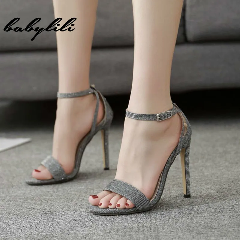 

Women Sexy Women's Shoes 2019 New Summer Fish Mouth Word Buckle with Stiletto Super High Heel Sandals
