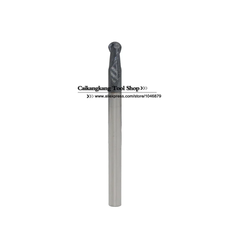 

New 2 Flute Head: 4mm Carbide Ball End Mills Tungsten steel cutter CNC milling Highest cutting hardness: 45HRC R2*4*8*50mm