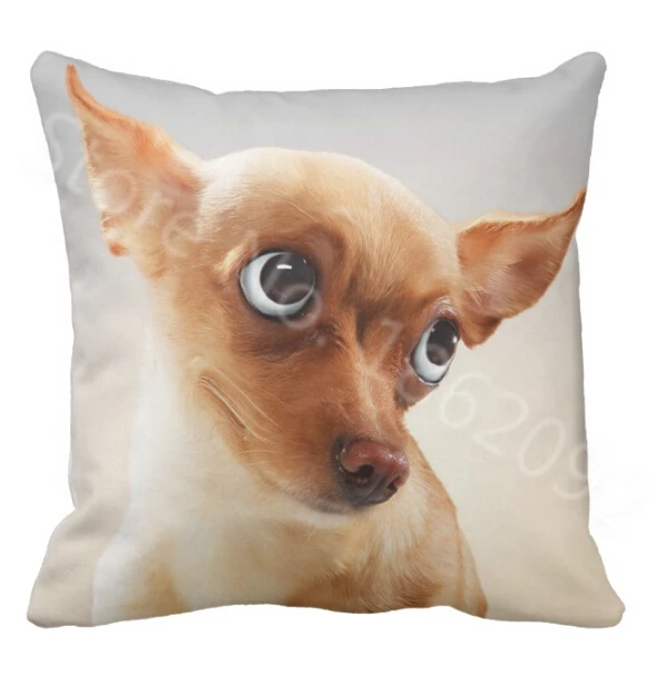 

Cute Fawn Chihuahua Dog Cartoon Close Up Face Cushion Cover Lovely Chihuahua Throw Pillow Case Novelty Dogs Gifts Home Decor 18"