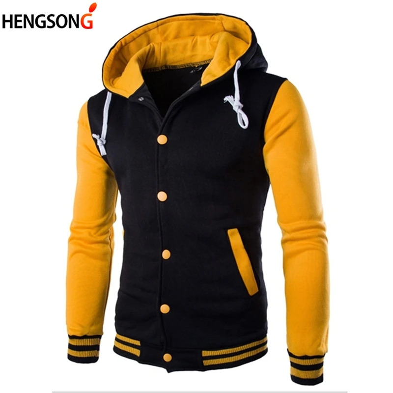 Gym Fitness Running Hooded Jacket Winter Sport Hoodies Male Patchwork