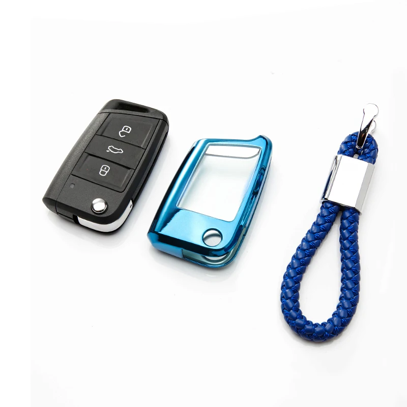 KUKAKEY TPU Car Key Case Bag Cover For Seat Ibiza Leon For Volkswagen VW Golf 7 MK7 Tiguan Touran 2017 For Skoda Octavia A7 RS