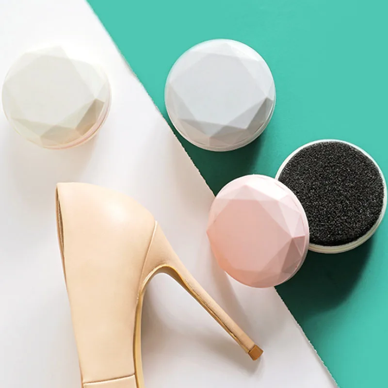 1pcs Portable Travel Sponge Brush Macaron Style Mini Double-Sided Shaped Shoe Multifunction Shoes Rub Shine Cleaning Tool