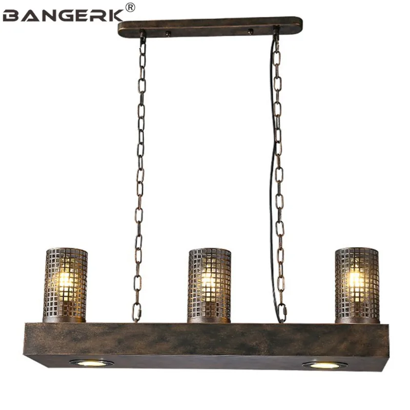 

RH Industrial Vintage Pendant Light LED Loft Iron Rectangle Indoor Hanging Lamp Pendant Lighting Home Decor Antique Droplight