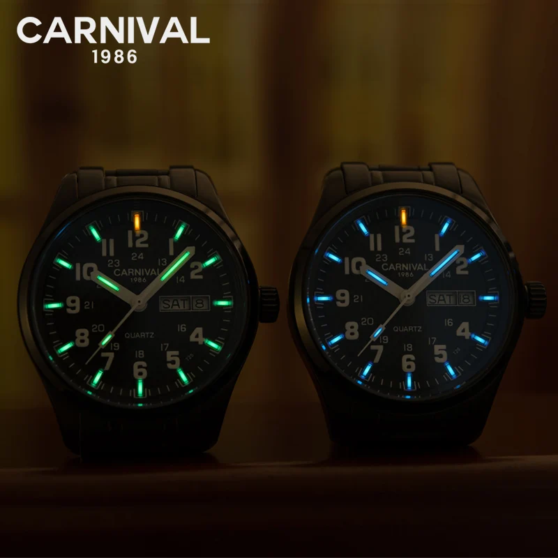Мужские светящиеся часы Tritium T25 роскошные брендовые военные кварцевые из стали