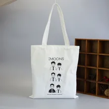 300 шт/партия белая парусиновая простая сумка для покупок складные многоразовые продуктовые сумки из хлопчатобумажной ткани Многоразовые экосумки сумка с логотипом по индивидуальному заказу Хлопковая Сумка