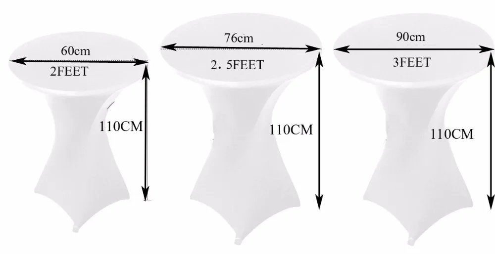 

2pcs Spandex lycra chair cover fit for cocktail table for wedding decoration