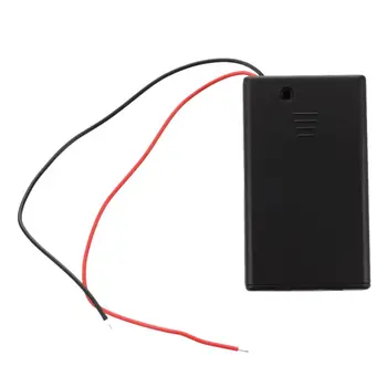 

HFES New 2 Pcs 3 x AAA 4.5V Battery Holder Case Box Wired ON/OFF Switch w Cover
