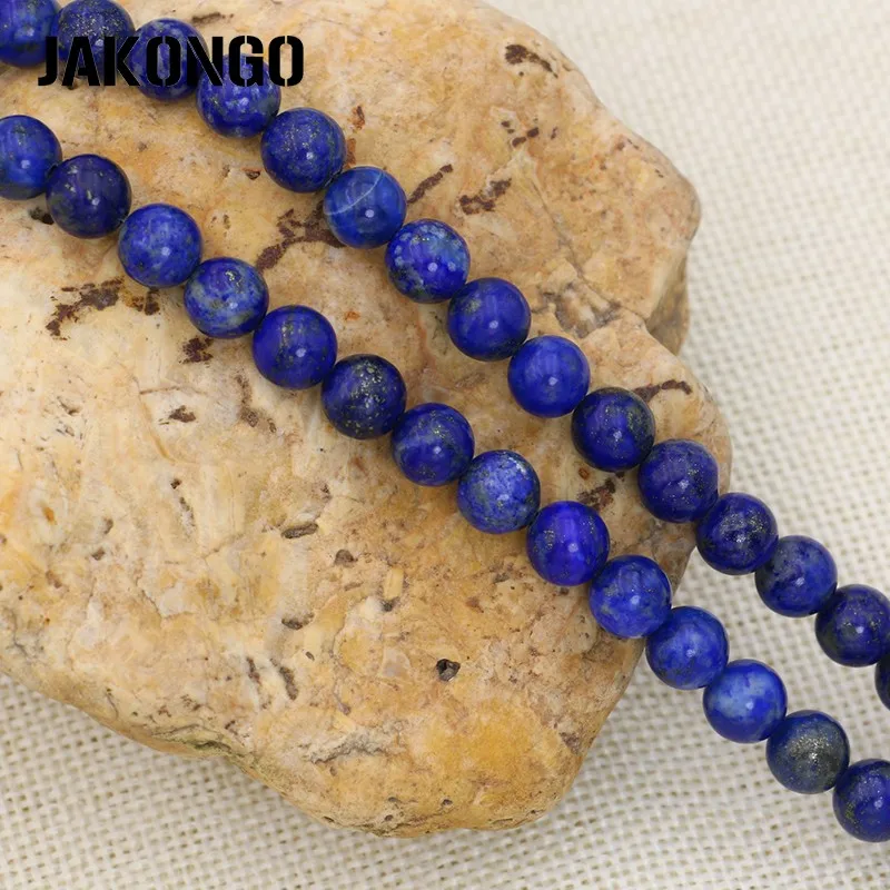 JAKONGO лазурит круглая натуральная фотография для изготовления браслетов