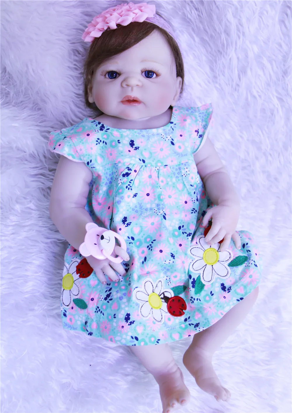 DollMai reborn Девочка Куклы 23 "полный Силиконовый reborn baby Игрушки для принцессы для детей подарок bebe куклы com corpo de силикон