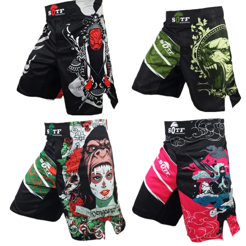 Muay Thai Training Bjj Boxing Shorts Pants for Men Printing MMA Fighting Pant Gym Sanda Sports Clothing Boxe Fight Wear |
