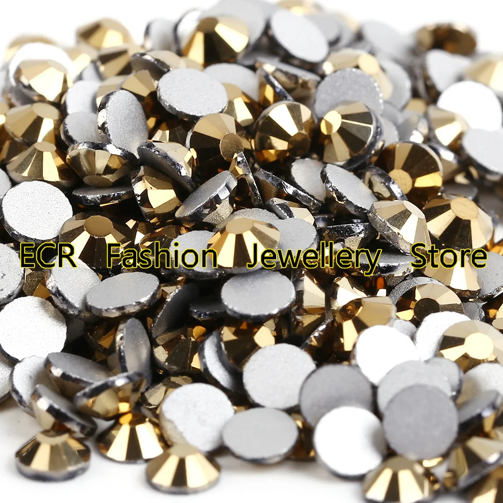 

Free Shipping! 1440pcs/lot,ss2 1.2mm Gold Colors Flat Back Nail Art glue on Non Hotfix Rhinestones.