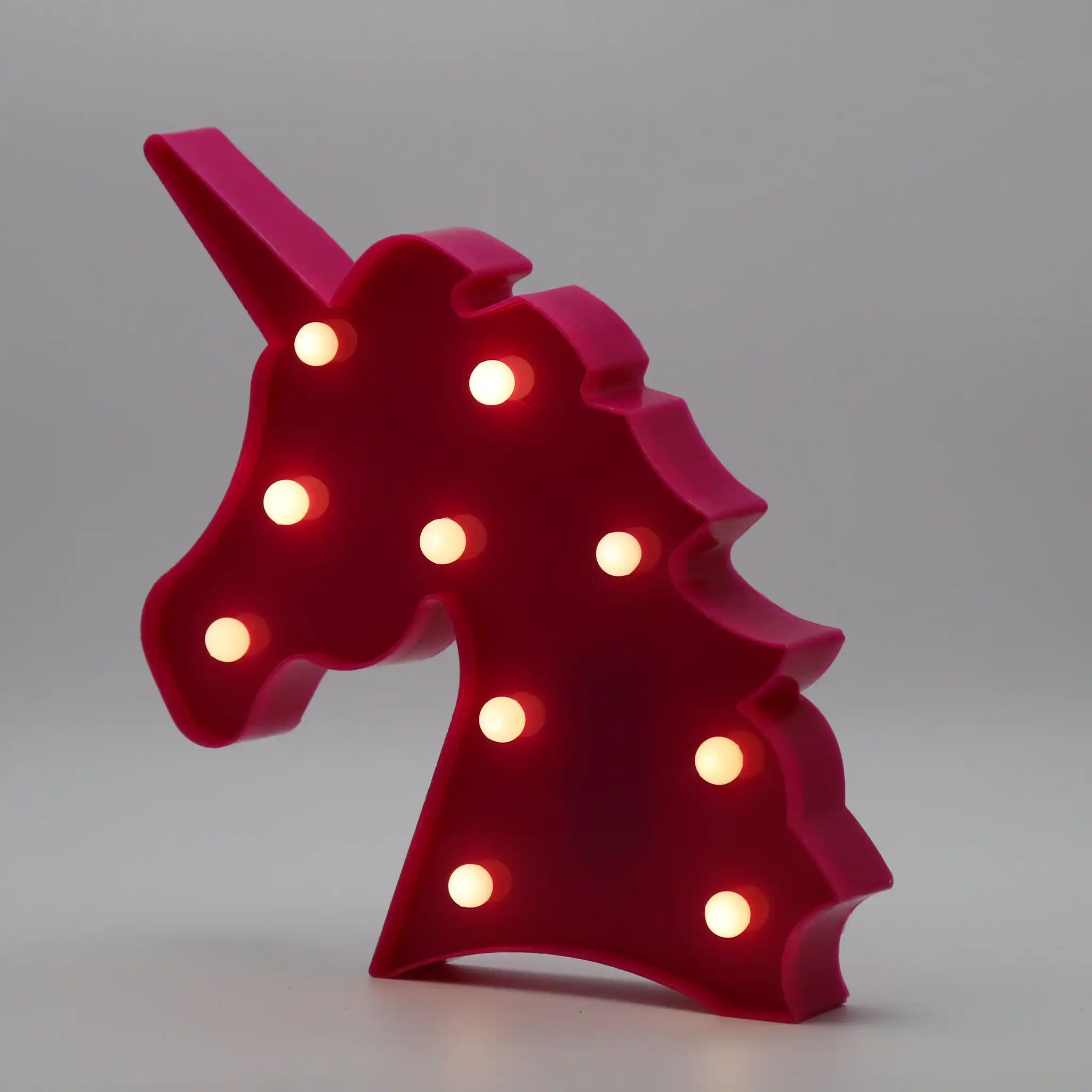 3d lindo unicornio cabeza led luz
