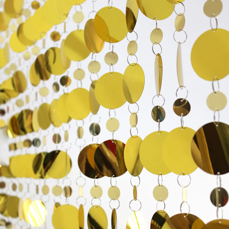 

5m Gold sequined plastic curtains wedding festive decorations New Year's ornaments children's room curtains