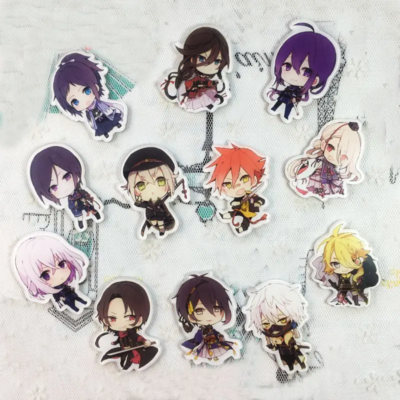 Набор акриловых значков Touken Ranbu Необычные значки Q Version броши Mikazuki Munechika для