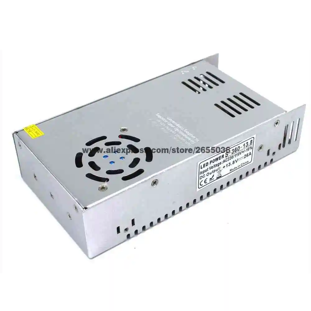 Одиночный выход DC источник питания регулируемый 13 8 V 26A 360W Светодиодный драйвер AC