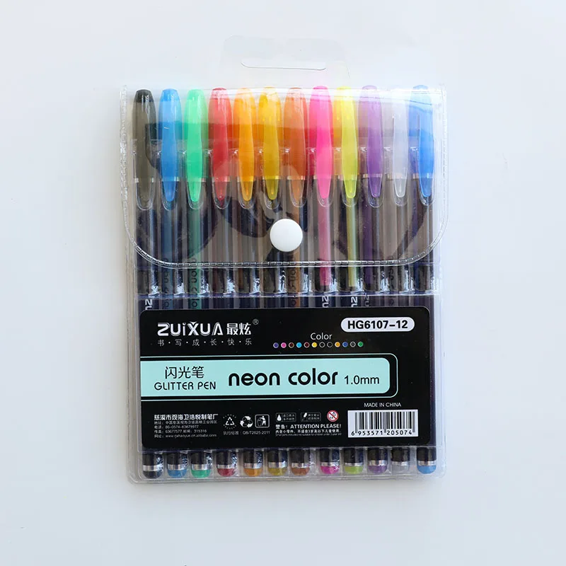 Climemo 12 цветов сверкающая ручка маркер гелевые ручки Набор цветных ручек Канцелярские NP177