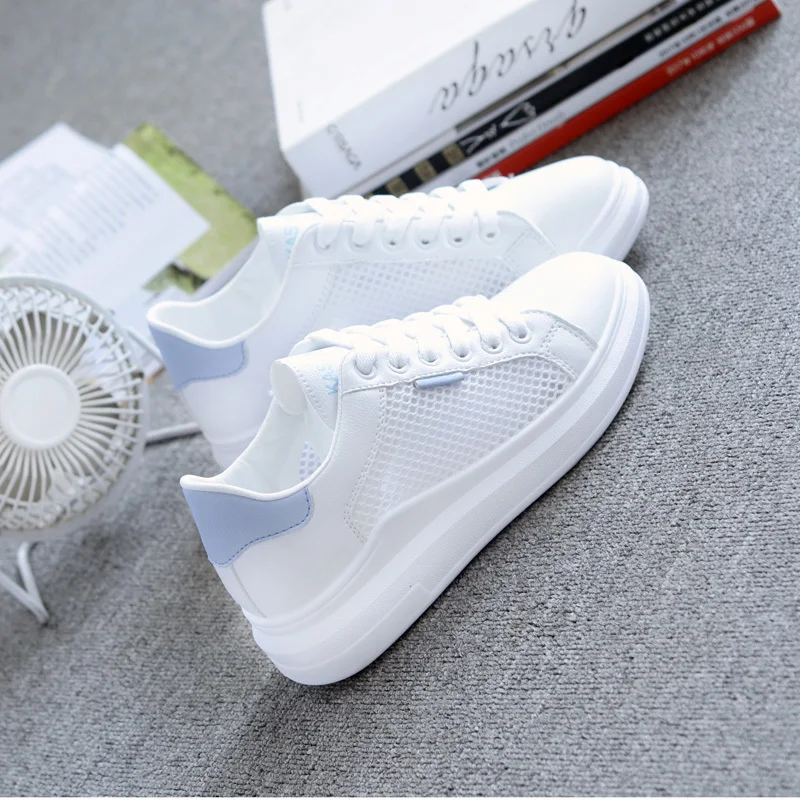 

BIGFIRSE Casual Shoes For Women Breathable Lace-up Mesh Woman Fashion Sneaker Leisure Shoes Zapatillas Mujer Womens White Shoes