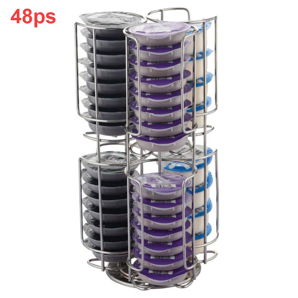 

1Set Revolving Coffee Pod Holder 360 Degree Rotating Rack Capsule Stand Tower for 48Pcs Dolce Gusto Capsule