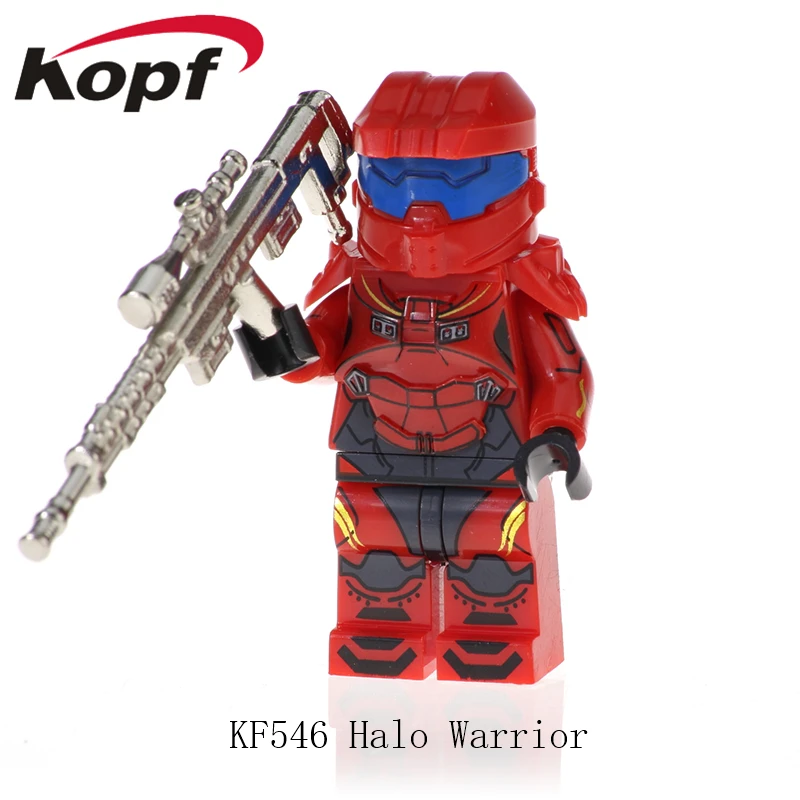 20 шт. оптовая продажа KF546 Halo Спартан Solider серии модель воин с настоящим металлическим оружием строительные блоки для детей KF6043