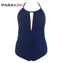 PARAKINI цельный купальный костюм плюс размер одежда для плавания женский купальник Летний большой пляжный винтажный Ретро Купальники XXL
