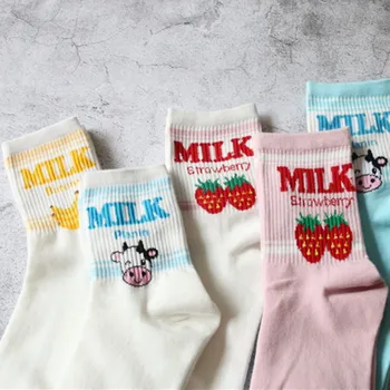 Japanese Cute Strawberry and Banana Milk Socks 2