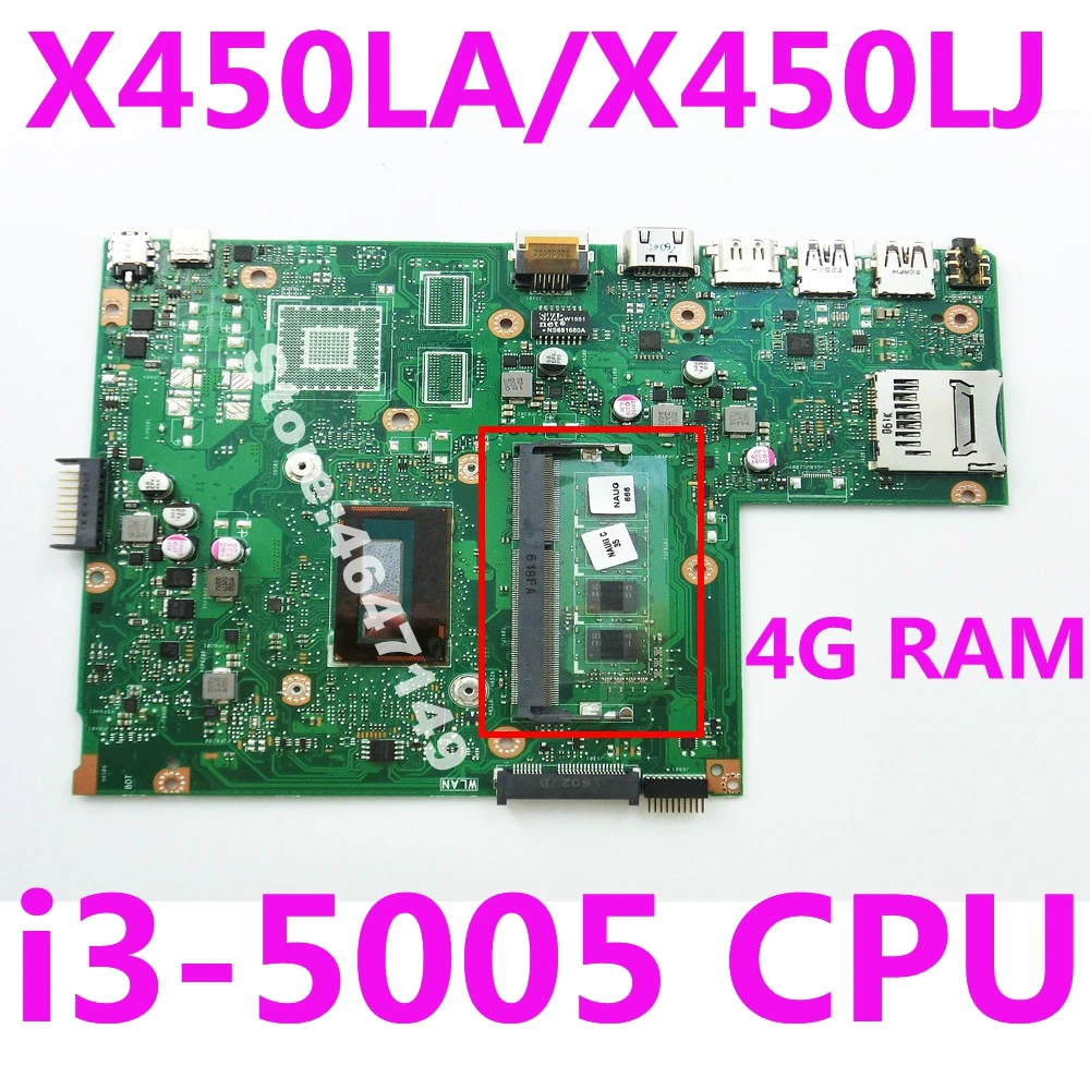  X540LA i3-5005 CPU 4GB RAM Mainboard REV 2.0 For ASUS X540 X540L X540LA X540LJ laptop motherboard X