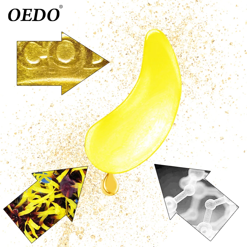 OEDO, 5 упаковок/10 упаковок, коллагеновая маска для глаз, 24 K, Золотой Кристалл, накладки для глаз, увлажняющие, питающие, патчи для глаз, против темных кругов, против отечности, уход