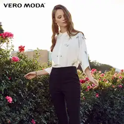 Vero Moda 2019 Новая женская цветочная вышивка 3/4 рукав летучая мышь блузка рубашка | 318331551