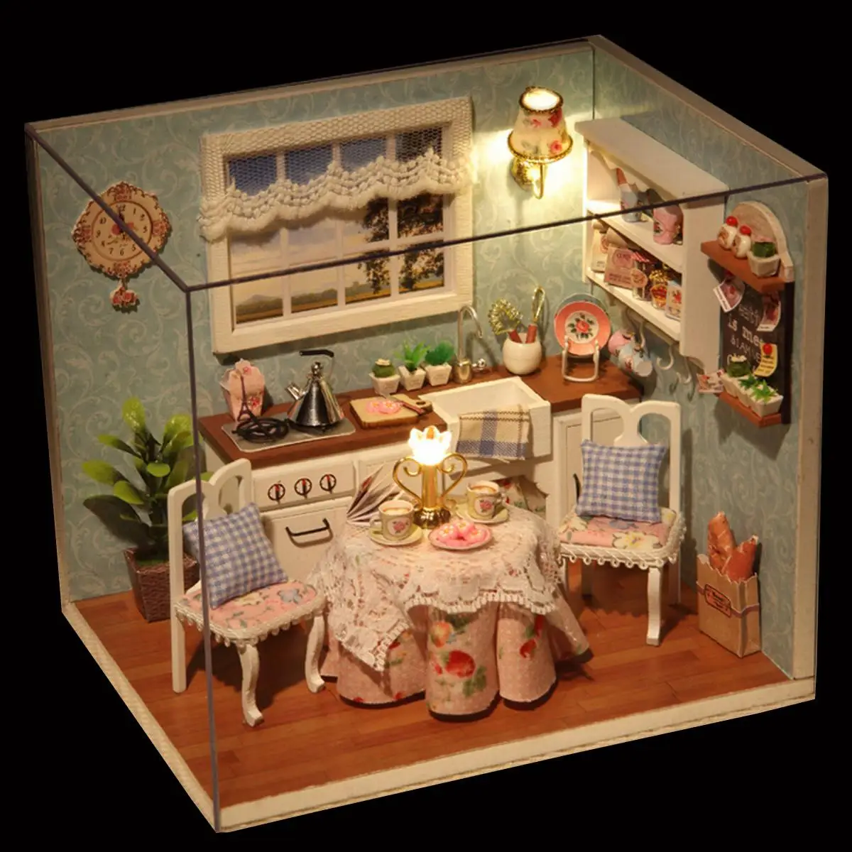 diy wooden doll house toys dollhouse miniature box kit with cover and led furnitures handcraft miniature - Small House Kit diy wooden doll house toys dollhouse miniature box kit with cover and led furnitures handcraft miniature - Small House Kit