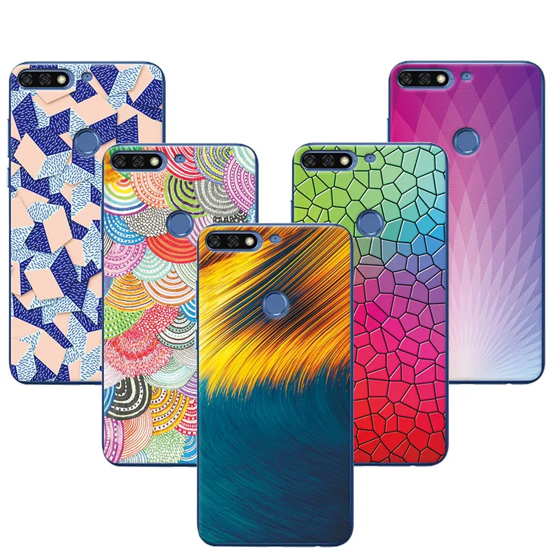 

Color Flowers Art Print Phone Case Cover For Huawei Honor 7C Exotic Silicon Back Covers For Huawei Honor 7C Case Honor 7 C 5.99"