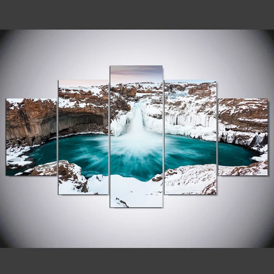 Modern-Home-Decor-Living-Room-Wall-Art-Poster-Or-Bedroom-Canvas-5-Panel-Falls-Iceland-Print (2)