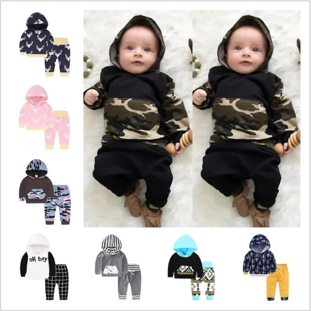 Baby Boy Girl Kid Autumn Winter 2017 Children Clothing 2pcs Sets Fashion Hoodie+Pants 2 Pcs Suits 0-2 Years Kids Clothes | Детская